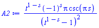 t^(1-s)*(-1)^s*Pi*csc(Pi*s)/(t^(1-s)-1)^2