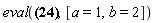 eval(Physics[Vectors][`.`](_u_[a], _u_[b]), [a = 1, b = 2])