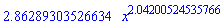HFloat(2.862893035266338)*x^HFloat(2.042005245357665)