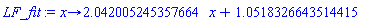 LF_fit := proc (x) options operator, arrow; 2.042005245357664*x+1.0518326643514415 end proc