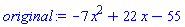 -7*x^2+22*x-55