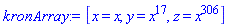 [x = x, y = x^17, z = x^306]