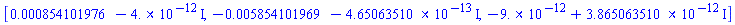 [0.854101976e-3-0.4e-11*I, -0.5854101969e-2-0.465063510e-12*I, -0.9e-11+0.3865063510e-11*I]