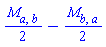 (1/2)*M[a, b]-(1/2)*M[b, a]