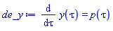 diff(y(tau), tau) = p(tau)