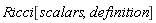 Ricci[scalars, definition]