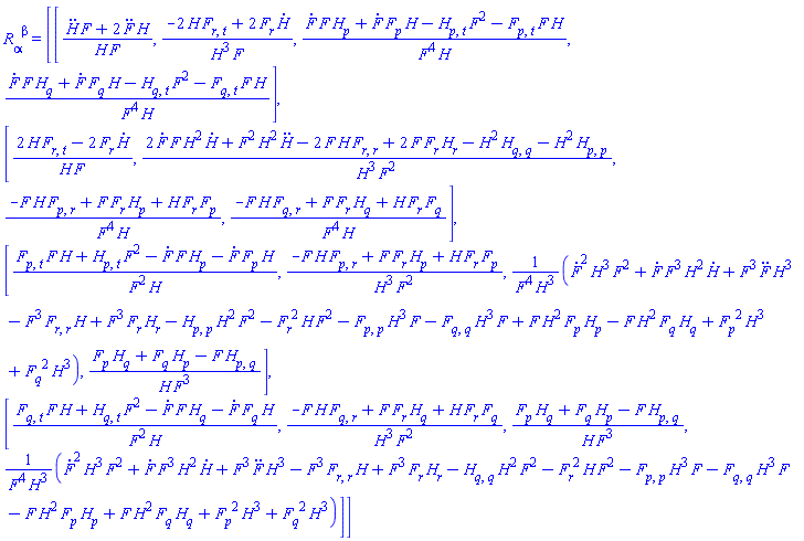 Physics:-Ricci[alpha, `~beta`] = Matrix(%id = 36893488152583656140)