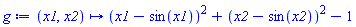 proc (x1, x2) options operator, arrow; (x1-sin(x1))^2+(x2-sin(x2))^2-1 end proc