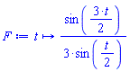 proc (t) options operator, arrow; (1/3)*sin((3/2)*t)/sin((1/2)*t) end proc