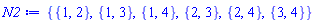 {{1, 2}, {1, 3}, {1, 4}, {2, 3}, {2, 4}, {3, 4}}