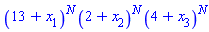 (13+x[1])^N*(2+x[2])^N*(4+x[3])^N