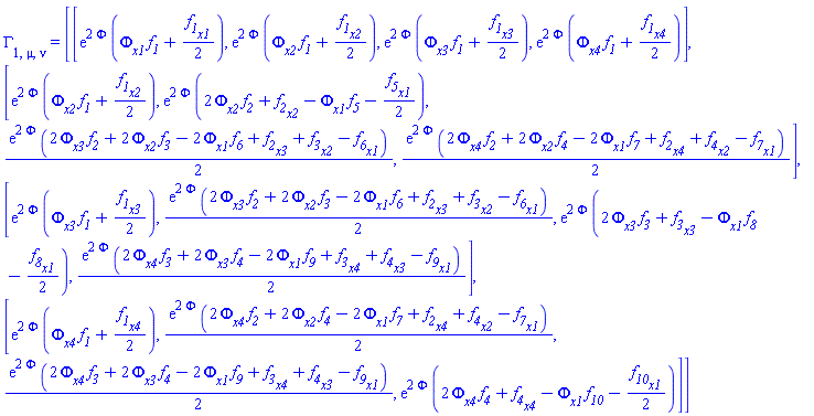 Physics:-Christoffel[1, mu, nu] = Matrix(%id = 36893488152338995188)
