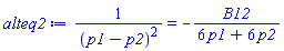 1/(p1-p2)^2 = -B12/(6*p1+6*p2)