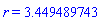 r = 3.449489743