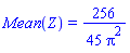 Mean(Z) = (256/45)/Pi^2