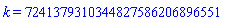 k = 7241379310344827586206896551