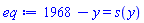 1968-y = s(y)