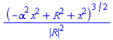 (-alpha^2*x^2+R^2+x^2)^(3/2)/abs(R)^2