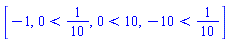 [-1, 0 < 1/10, 0 < 10, -10 < 1/10]