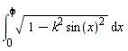 int(sqrt(1-k^2*sin(x)^2), x = 0 .. phi)