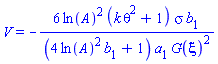 V(xi) = -6*ln(A)^2*(k*theta^2+1)*sigma*b[1]/((4*ln(A)^2*b[1]+1)*a[1]*G(xi)^2)