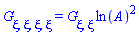 diff(diff(diff(diff(G(xi), xi), xi), xi), xi) = (diff(diff(G(xi), xi), xi))*ln(A)^2