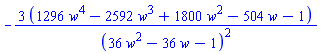-3*(1296*w^4-2592*w^3+1800*w^2-504*w-1)/(36*w^2-36*w-1)^2