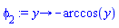 proc (y) options operator, arrow; -arccos(y) end proc