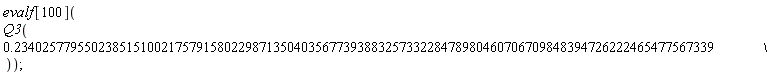 evalf[100](Q3(.2340257795502385151002175791580229871350403567739388325733228478980460706709848394726222465477567339))