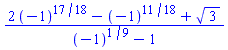 (2*(-1)^(17/18)-(-1)^(11/18)+3^(1/2))/((-1)^(1/9)-1)