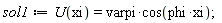 sol1 := U(xi) = varpi*cos(phi*xi)