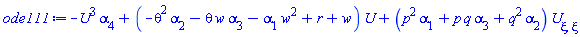 -U(xi)^3*alpha[4]+(-theta^2*alpha[2]-theta*w*alpha[3]-w^2*alpha[1]+r+w)*U(xi)+(p^2*alpha[1]+p*q*alpha[3]+q^2*alpha[2])*(diff(diff(U(xi), xi), xi))