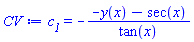 c__1 = -(-y(x)-sec(x))/tan(x)