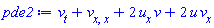 diff(v(x, y, t), t)+diff(diff(v(x, y, t), x), x)+2*(diff(u(x, y, t), x))*v(x, y, t)+2*u(x, y, t)*(diff(v(x, y, t), x))