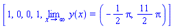 [1, 0, 0, 1, limit(y(x), x = infinity) = (-(1/2)*Pi, (11/2)*Pi)]