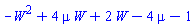 -W^2+4*W*mu+2*W-4*mu-1