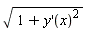 sqrt(1+(diff(y(x), x))^2)
