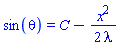 sin(theta) = C-(1/2)*x^2/lambda