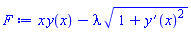 x*y(x)-lambda*(1+(diff(y(x), x))^2)^(1/2)