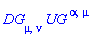 DG[mu, nu]*UG[`~alpha`, `~mu`]