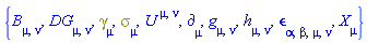{B[mu, nu], DG[mu, nu], Physics:-Dgamma[mu], Physics:-Psigma[mu], U[`~mu`, `~nu`], Physics:-d_[mu], Physics:-g_[mu, nu], h[mu, nu], Physics:-LeviCivita[alpha, beta, mu, nu], Physics:-SpaceTimeVector[mu](X)}