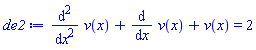 diff(diff(v(x), x), x)+diff(v(x), x)+v(x) = 2