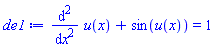 diff(diff(u(x), x), x)+sin(u(x)) = 1