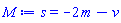 s = -2*m-v