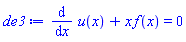 diff(u(x), x)+x*f(x) = 0