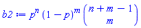p^n*(1-p)^m*binomial(n+m-1, m)