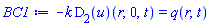 -k*(D[2](u))(r, 0, t) = q(r, t)